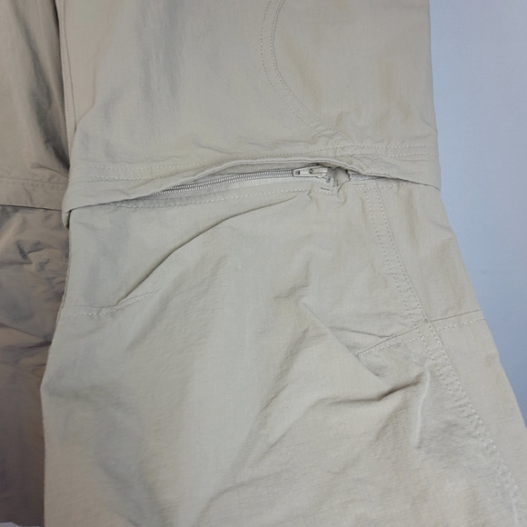 Salomon Convertible Hiking Pants Wms Sz 8/32Wx30 Zip Off Khaki Outdoors Ripstop - Picture 6 of 12